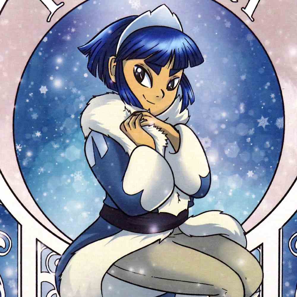 Premium small shimmer print of Frosta from She-ra and the Princesses of Power.